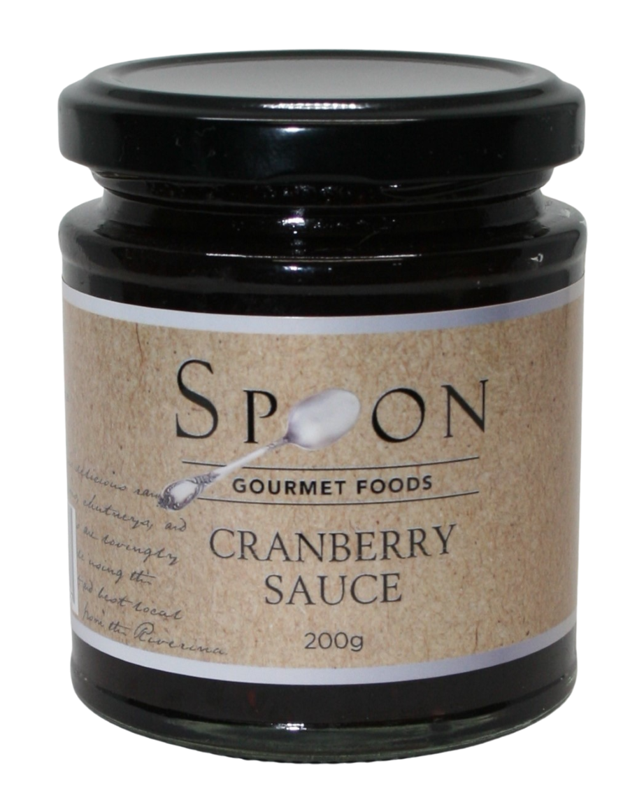 Jar of Spoon Gourmet Foods Cranberry Sauce on a white background